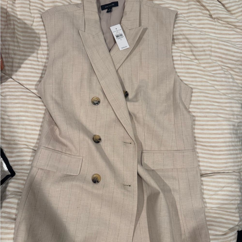 Ann Taylor Double-Breasted Vest Size 12 NWT